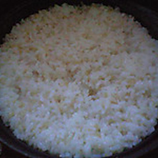 湯立てで白米（８８３）。。。富山県南砺市産海藻アルギット米特別栽培米コシヒカリ・白米（あいざわ米店）と茨城県産うまかっぺコシヒカリ玄米・新米（あいざわ米店）。。今日から味噌汁もこっち