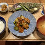 【献立】酢豚、ごぼうと人参のきんぴら、アスパラガスのグリル、豆腐のお味噌汁