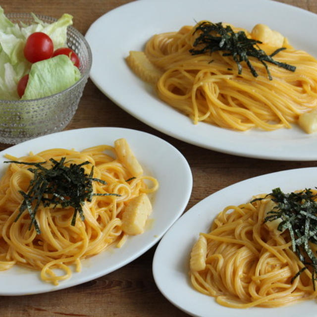 こどもに作ってもらう休校中ごはん（うにクリームパスタ）