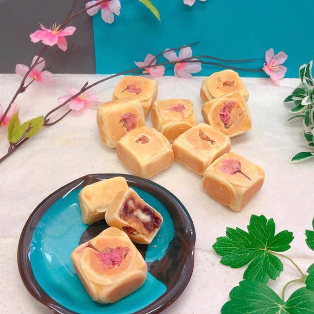 【六方焼】桜と胡桃に餡子とクリチ