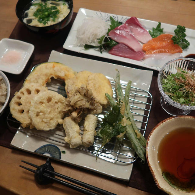 おうちで”和定食”の晩ご飯　と　家庭菜園♪