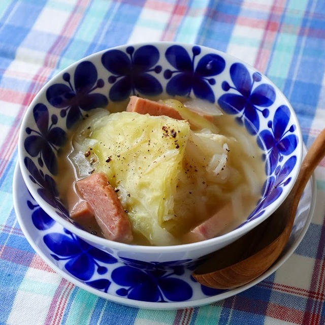 甘とろキャベツのランチョンミートスープ (レシピ)
