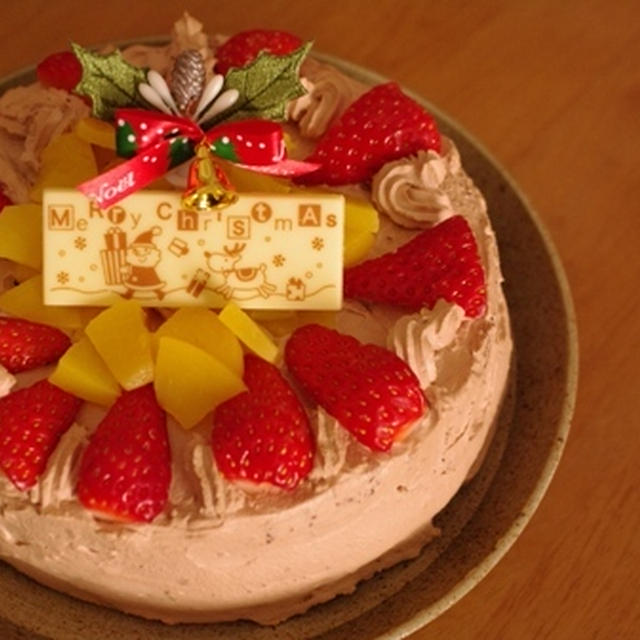 小学１年生の手作りクリスマスケーキ☆2012年お兄ちゃんのデコレーション