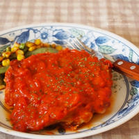 シンプル な チキン の トマト煮。