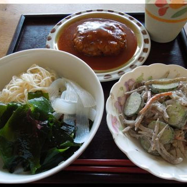 わかめのせぶっかけ素麺