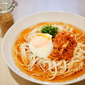 レンジde温玉「ツナキムチそうめん」