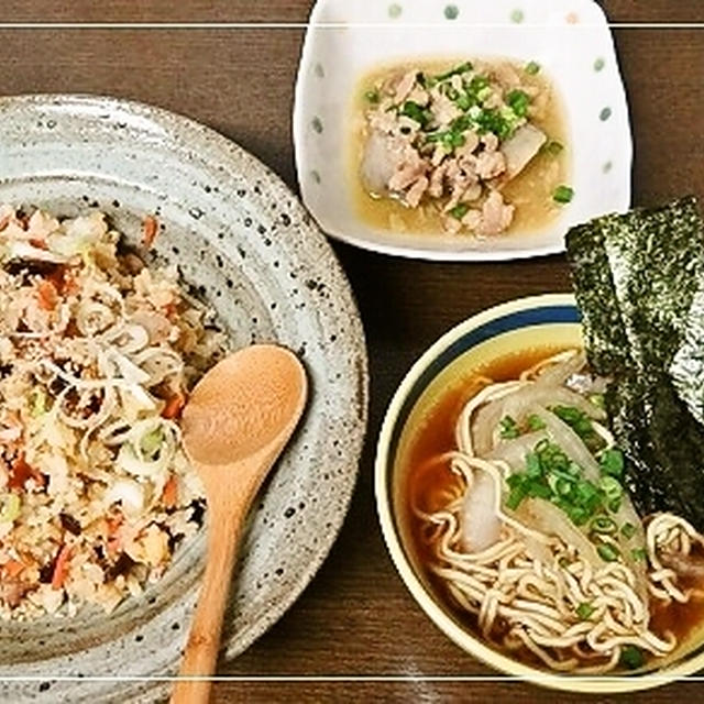 マルちゃん正麺と奈良漬けと味噌の和風焼き飯
