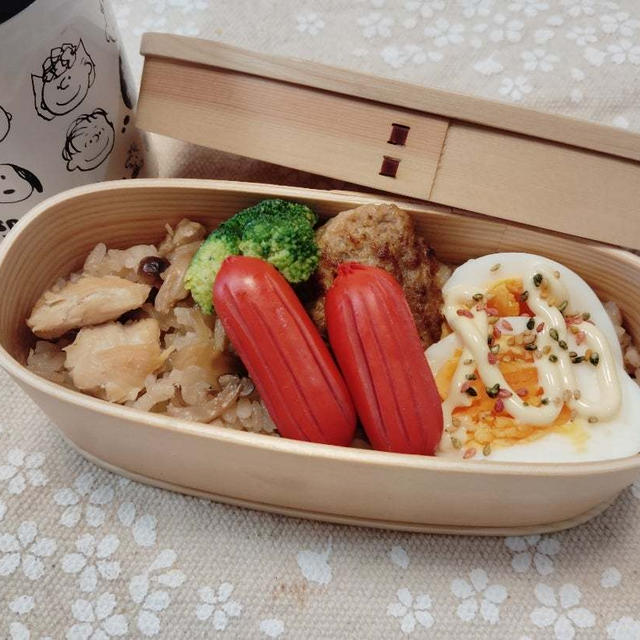 舞茸としめじの炊き込みご飯弁当【ズボラ弁当】  #平日お昼ご飯はお弁当or外食