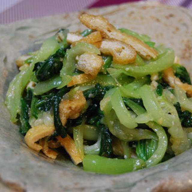 ３６５日野菜レシピNo.３１３「チンゲン菜と油揚げの味噌和え」