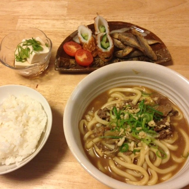 昨夜はカレーうどんなど～