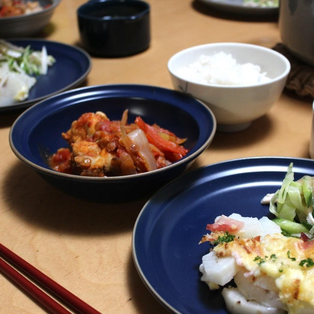 チキンのトマト煮レンズ豆入り晩ごはんと手作りマスクのその後