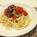 サバとトマトのパスタ