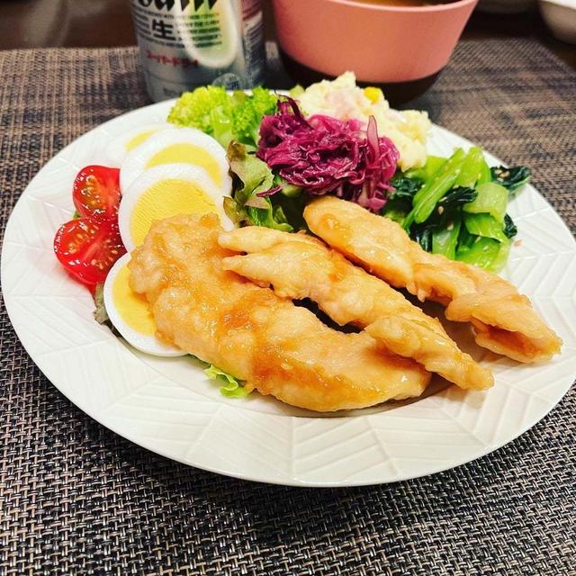 ささみのガーリック醤油ステーキ