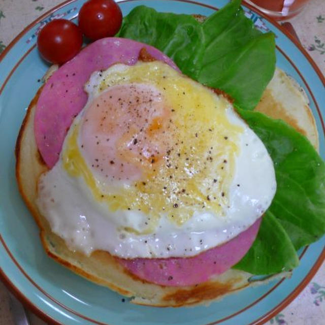 チーズハムエッグパンケーキ