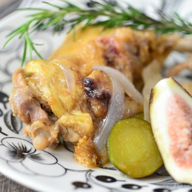 【バーミキュラ・レシピ】鶏の骨付きもも肉の夏野菜のイチジク煮