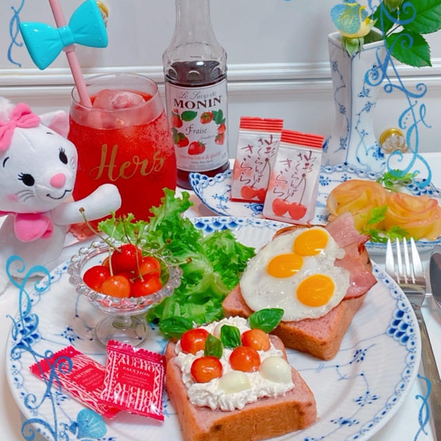 サクランボとイチゴのコラボモーニング♪