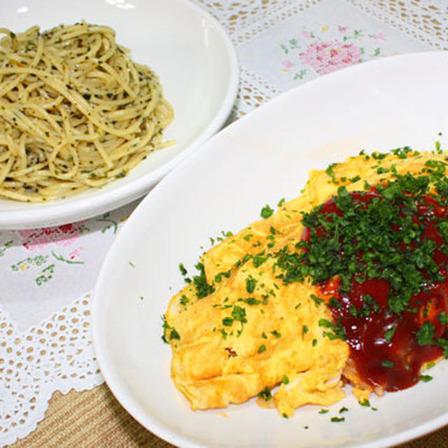 オムライス バジルとパセリのパスタ By シンヤックさん レシピブログ 料理ブログのレシピ満載