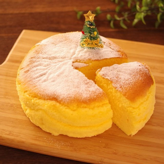 ふわしゅわ感動♪簡単シンプルに作る、スフレチーズケーキ☆クリスマスケーキにも♪