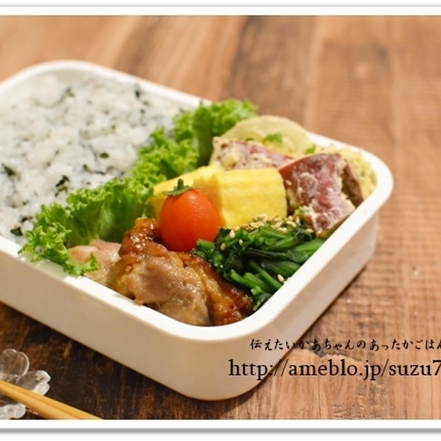 作りおきおかず活用・レンジで温めるだけ鶏の甘辛焼きべんとう