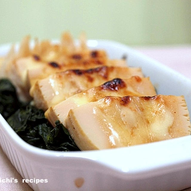 筍の甘味噌チーズ焼きと「スカウト活動でハムカツサンド」