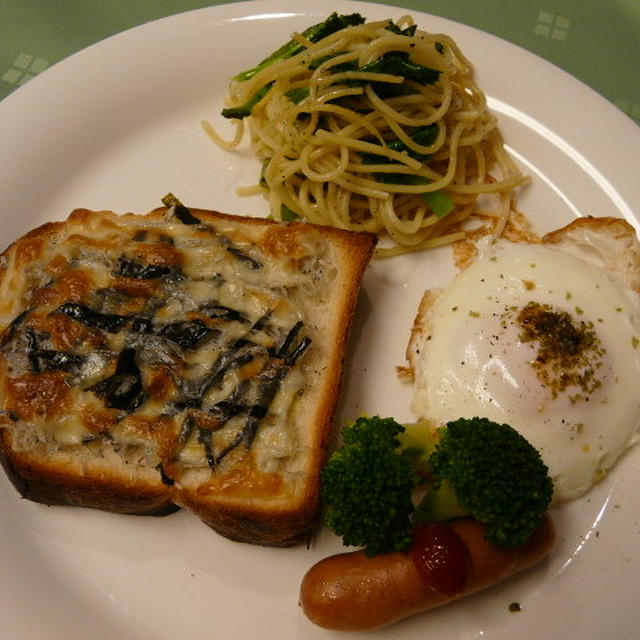 シラス海苔チーズトーストＤＥワンプレートランチ
