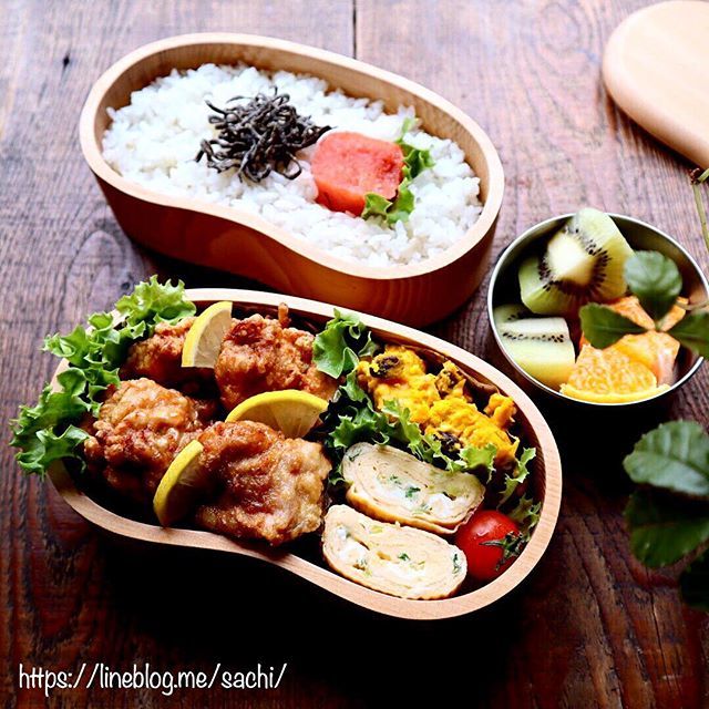 鶏もも肉の唐揚げ弁当♡【#お弁当#唐揚げ】