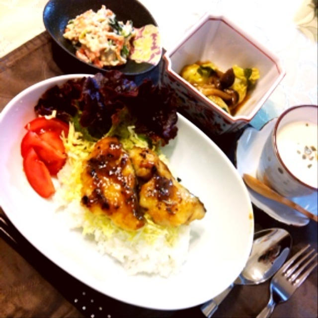 ★タラのポン酢バター丼 de ディナー★