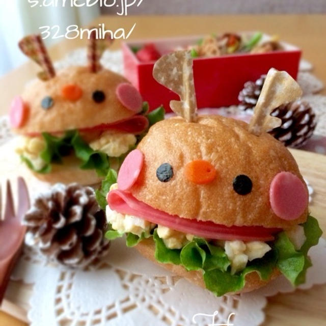 トナカイサンドのお弁当♡