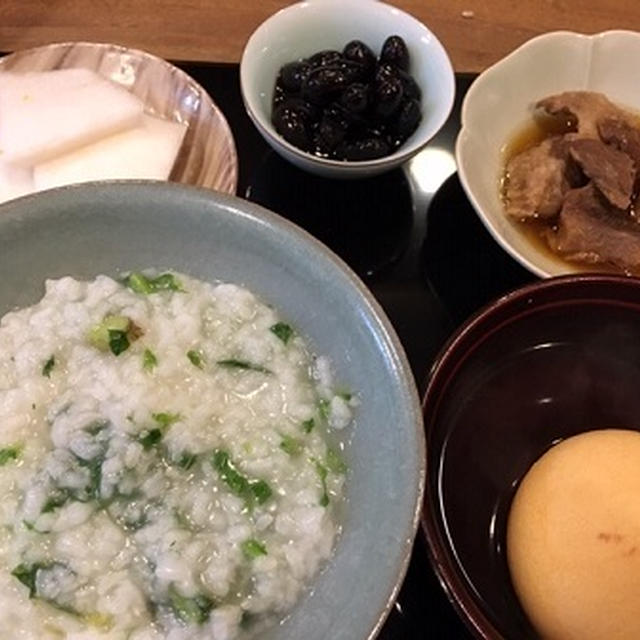 七草がゆと居酒屋料理