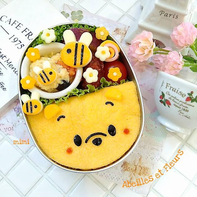 プーさんのお花畑でウキウキ春弁
