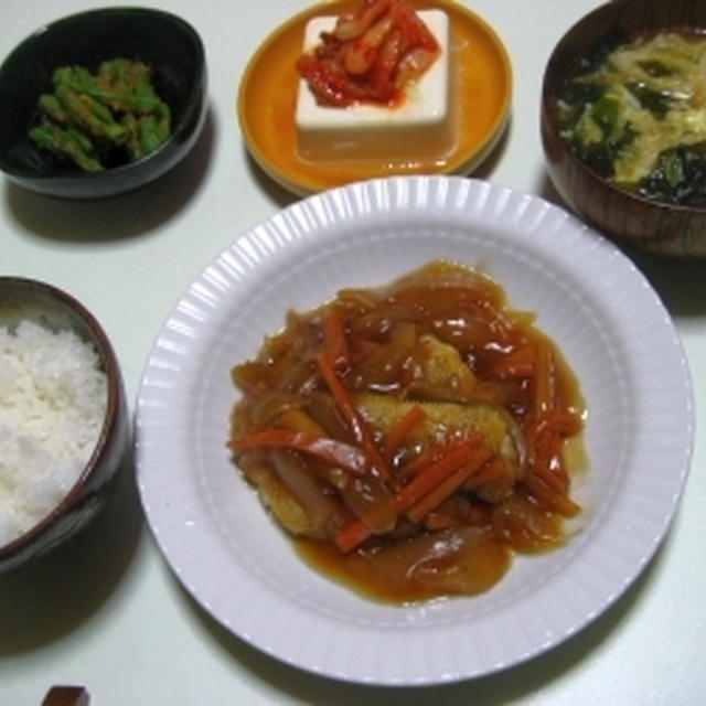 カレイの甘酢あんかけ。