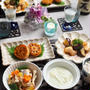 和食晩ごはん♪吹き寄せ風土鍋ごはん・鶏と茄子のみぞれあんかけ・蓮根海老餅