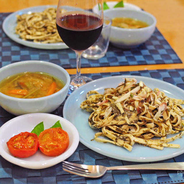 ９月２６日　木曜日　海苔と柚子胡椒のクリームパスタ（前日の晩ごはん）