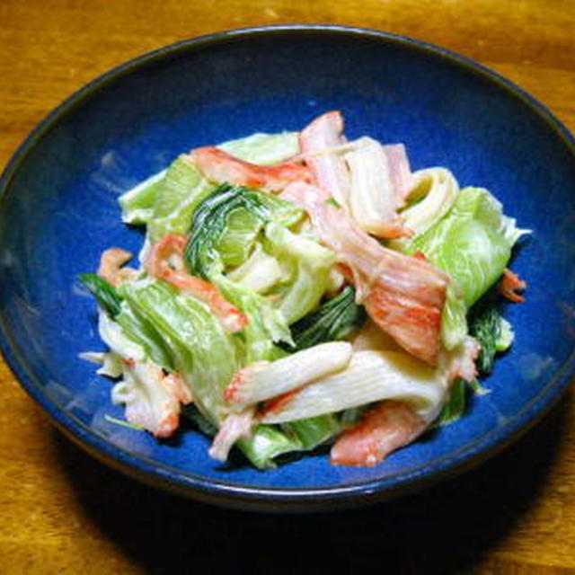 青梗菜とカニカマの中華マヨネーズ和え