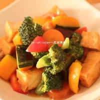 レシピ【カロリー控えめ！！厚揚げと野菜の黒酢あんかけ】
