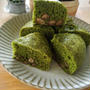 抹茶と金時豆の蒸籠蒸しパン