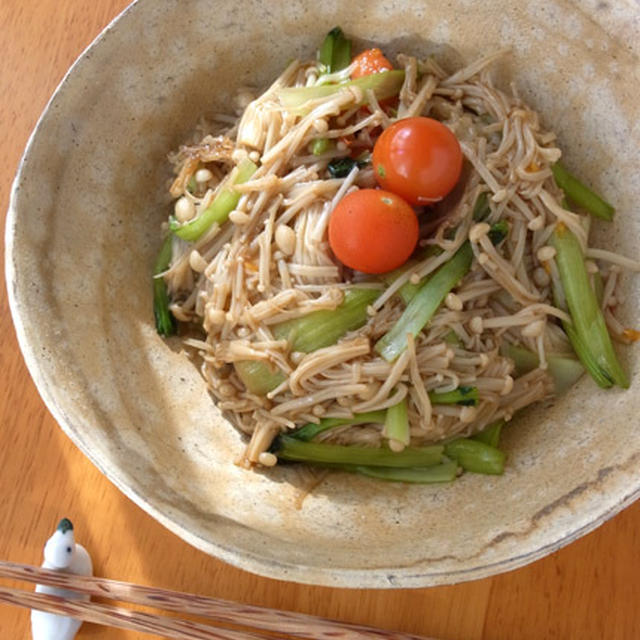 えのきと小松菜のさっと煮丼