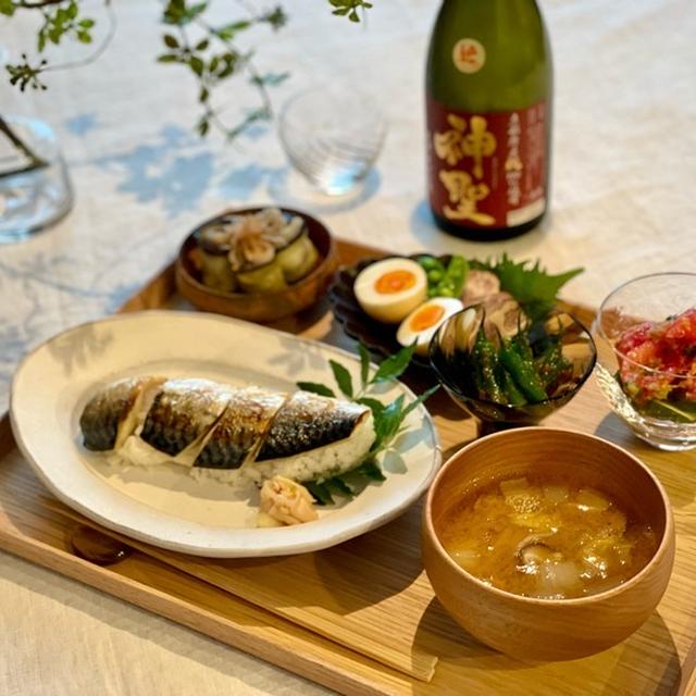 久々のお料理♪ 焼き鯖寿司の夜ごはん