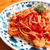芝海老のトマトソースパスタ〜ジェノベーゼソースものっけてみた