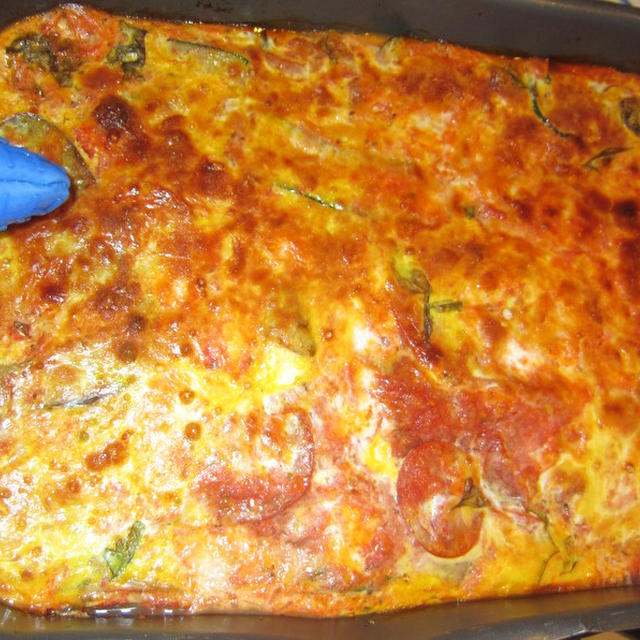 ナポリのマンマ味！Giovanniの茄子、チーズ、卵のオーブン焼き！