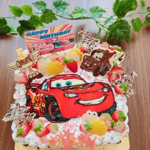 ディズニー カーズのバースデーケーキ By Meruさん レシピブログ 料理ブログのレシピ満載