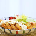 チキンフライ（タルタルかけ）＆「食卓風景と火傷」