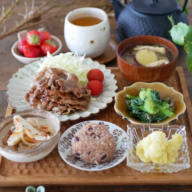 少し味噌味の豚肉の生姜焼き