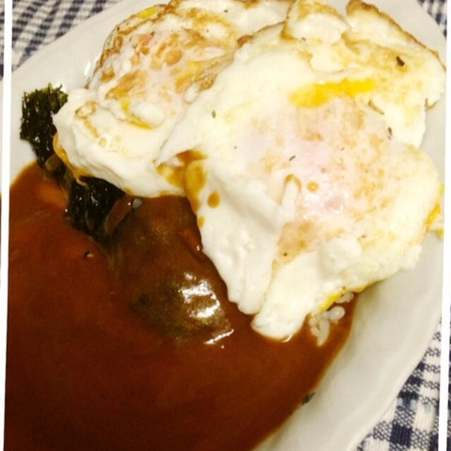 両面目玉焼きのっけカリー♪