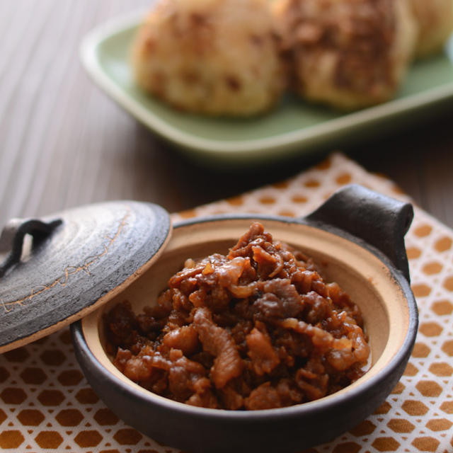 豚肉のしょうが煮のおにぎり。*かどや製油　と地元ママ友いちご狩り日記。