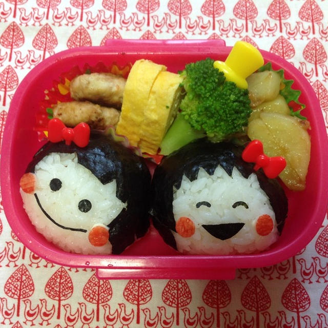 今日の【お友達弁当♪】＆ふすまベーグル☆と旦那君の絵・・・