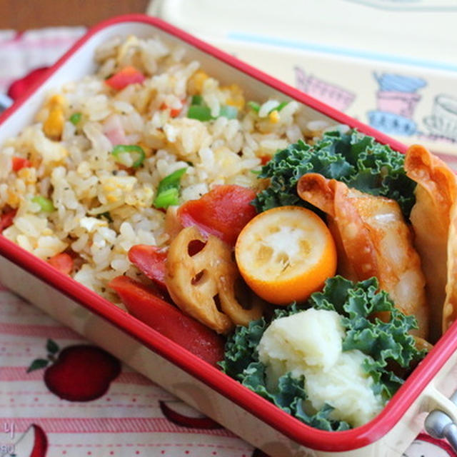 一番楽ちんな弁当【炒飯＆揚げ餃子】