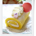 *ブログ１周年記念deマカロンのせてロールケーキ～♪