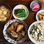 大根と鰤アラの煮物　ちぢみ小松菜の炊き込みご飯　下仁田ねぎのお味噌汁