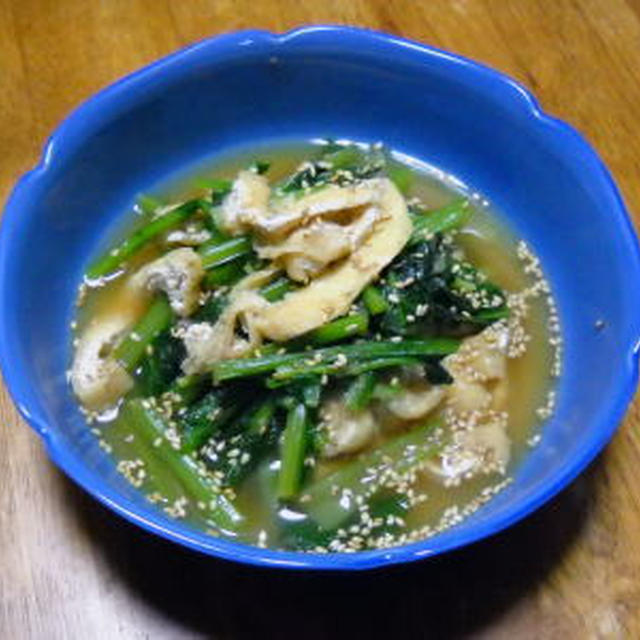 かぶの葉と油揚げの煮物